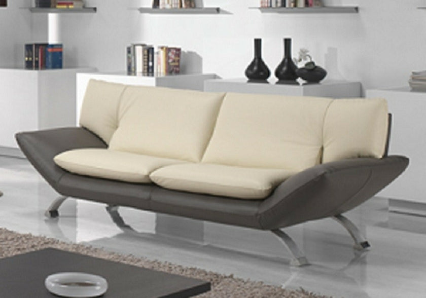 Canapé cuir design bicolore BERENI