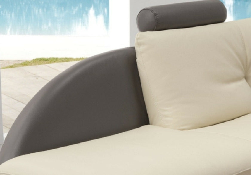 Canapé cuir design bicolore BERENI