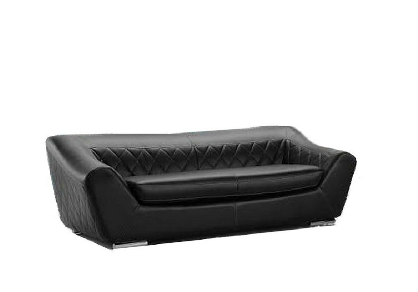 Canapé cuir noir design MICHELANGE