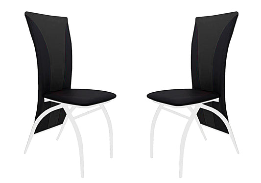 Lot 6 chaises chromé simili noir IVO