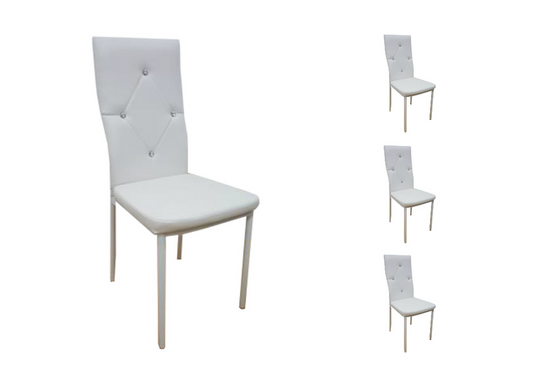 Lot 6 chaises simili strass blanc ISA